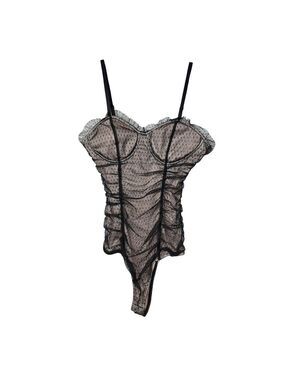 Rabbit Rose Polka Dot Lace Bodysuit M